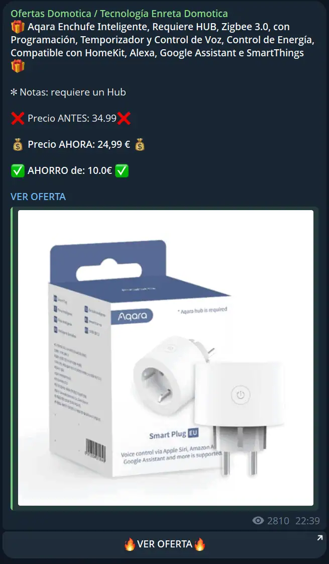Canal de Telegram de Enreta Domótica